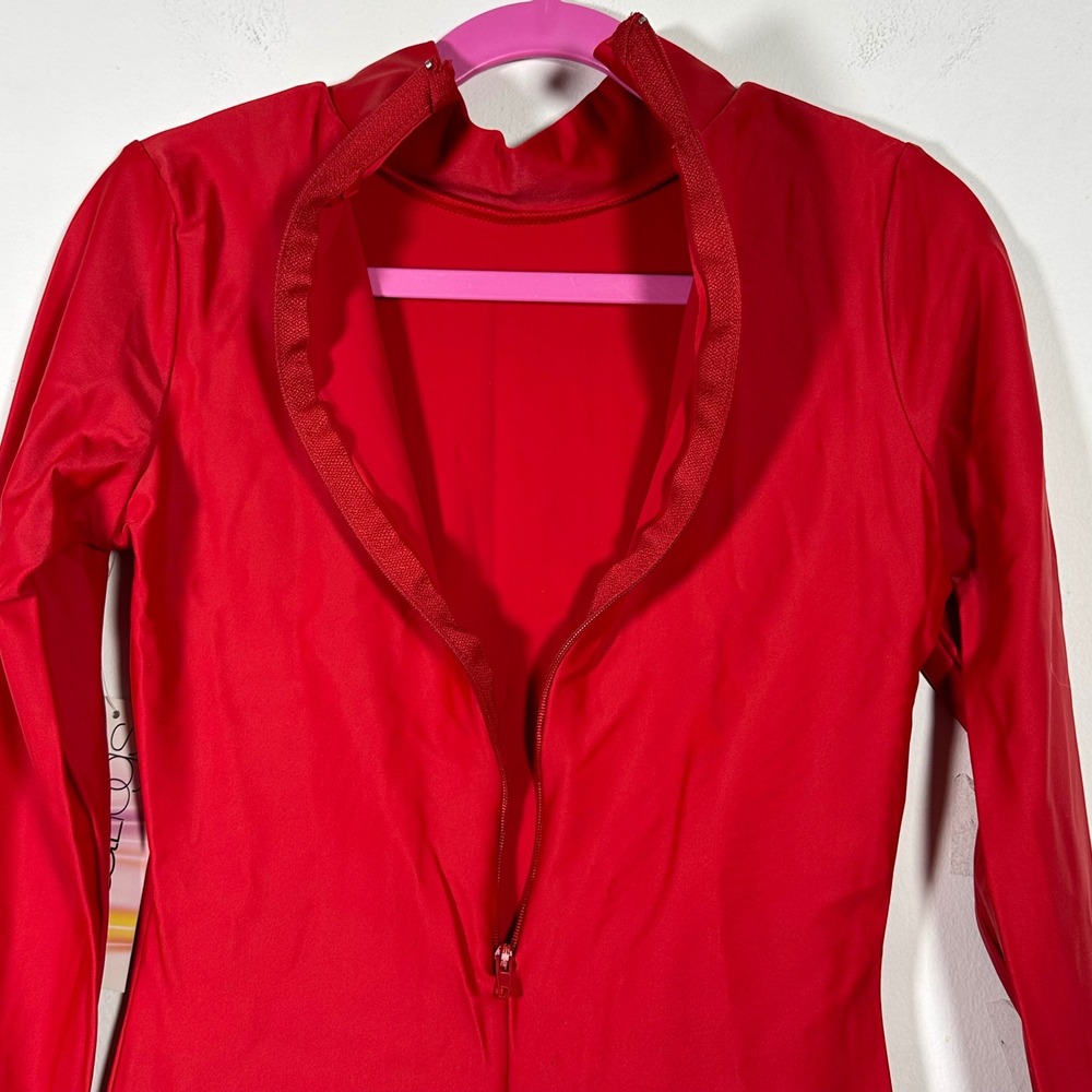 Baltogs Kids Red Mock Neck Long Sleeve Dance solo Unitard Style Size LC - Picture 6 of 9
